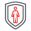 Security guards shield icon