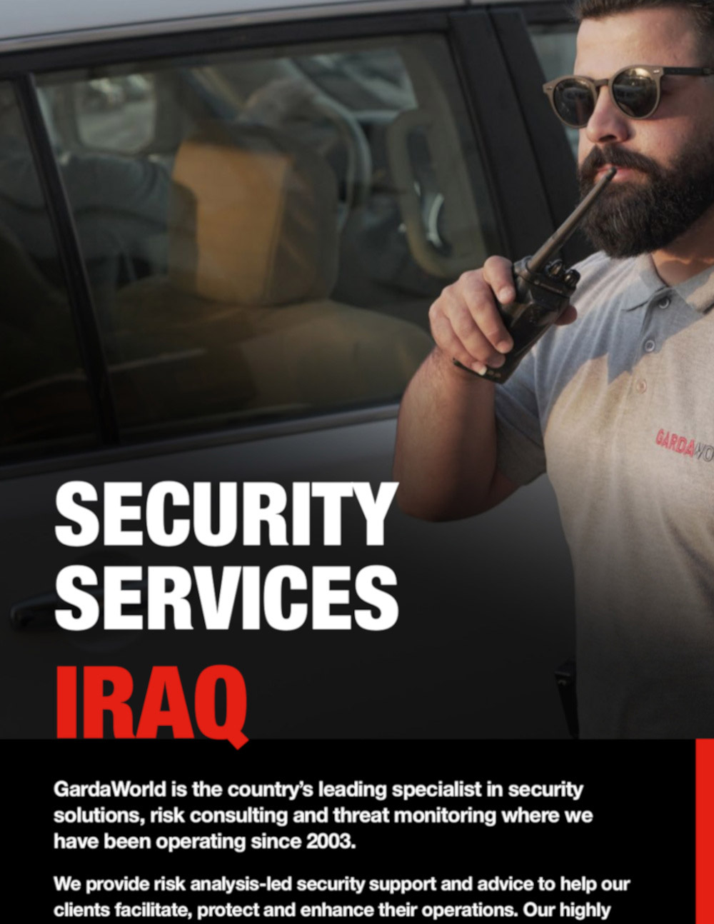  Services de sécurité en Irak