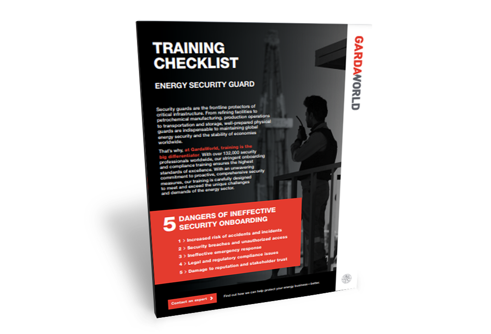 Energy Security Guard Training Checklist