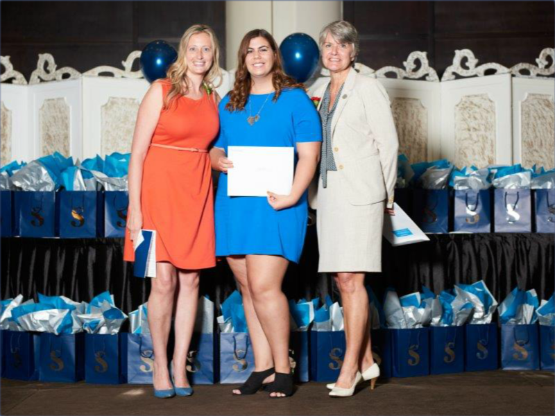 Danielle Weddepohl (Program Coordinator, Investigation – Public and Private Program, Sheridan College), Alexandra Alessi (award recipient), Colleen Arnold (Vice President, National Customer Service Excellence and Operations - Central & Atlantic Canada, GardaWorld) 