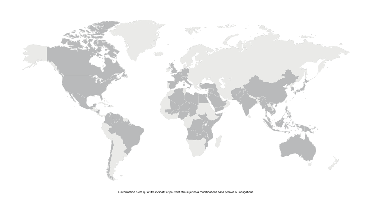La présence mondiale de GardaWorld sur plus de 500 sites répartis dans 45 pays