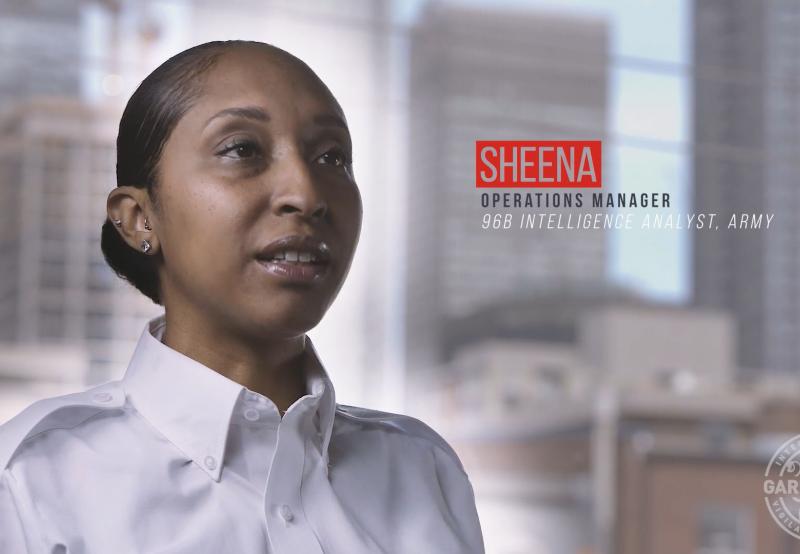 Sheena, a U.S. Army veteran and former police officer, is now a cash services operations manager.